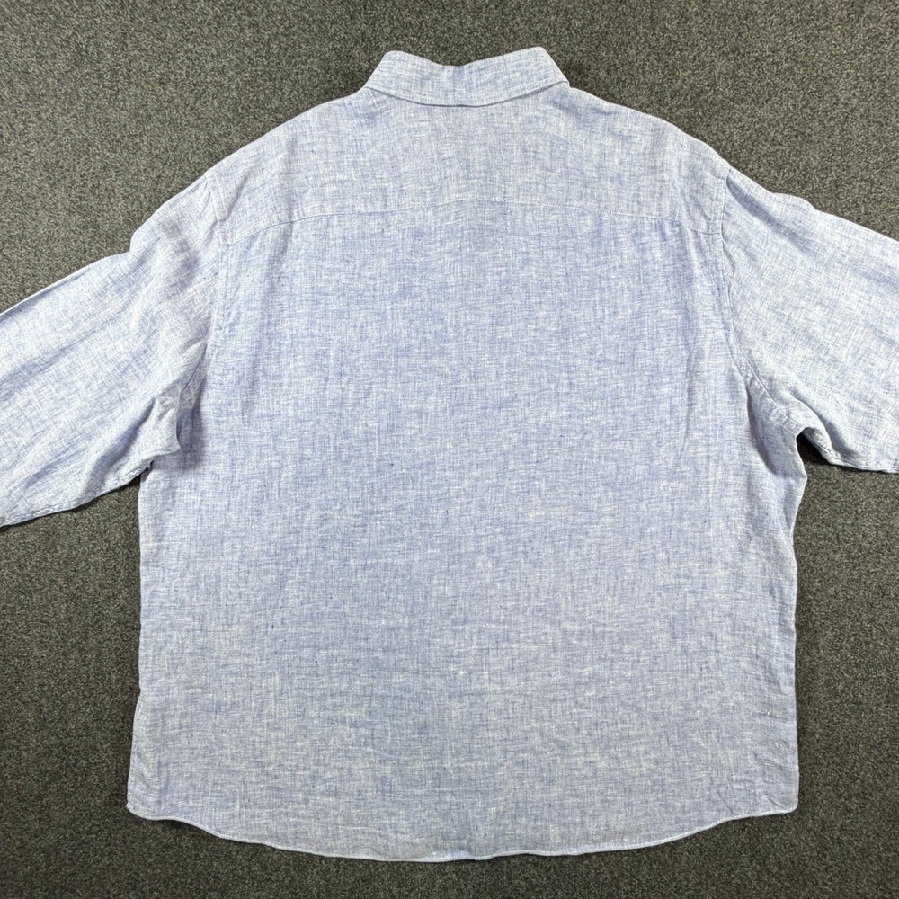 UNTUCKit Mens XXL Relaxed Fit 100% Linen Button Down Shirt Blue Long Sleeve - Picture 9 of 10